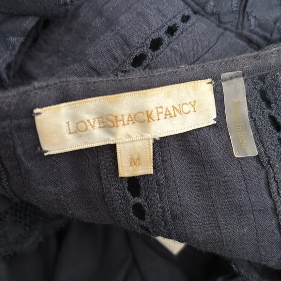 LOVE SHACK FANCY Navy Blue Cotton Short Dress Size Medium - Picture 7 of 8